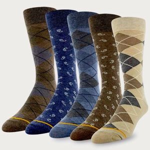 NWT 5pk Men’s Argyle GOLDTOE crew socks